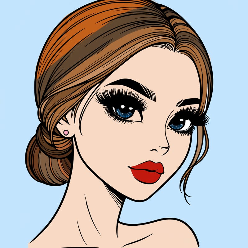 realistic girl with lashes