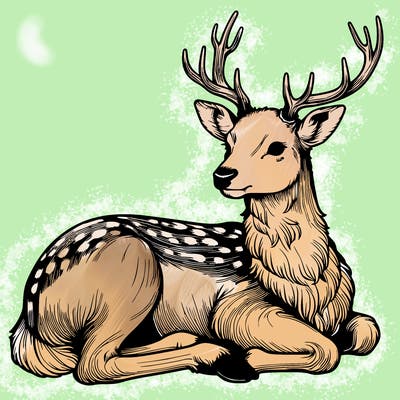 realistic deer with antlers