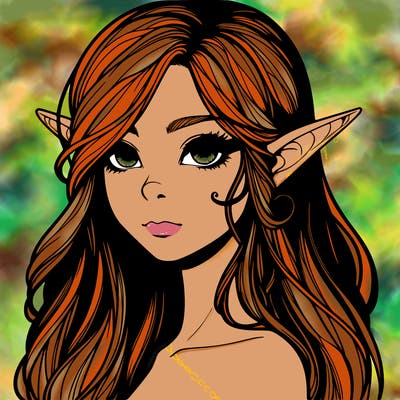 elf girl realistic dark fantasy