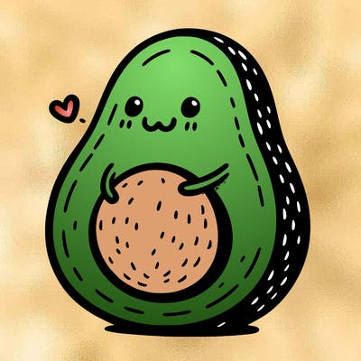 an avocado hugging an avocado