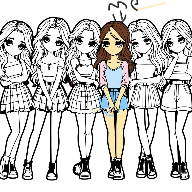 a group of girls realistic