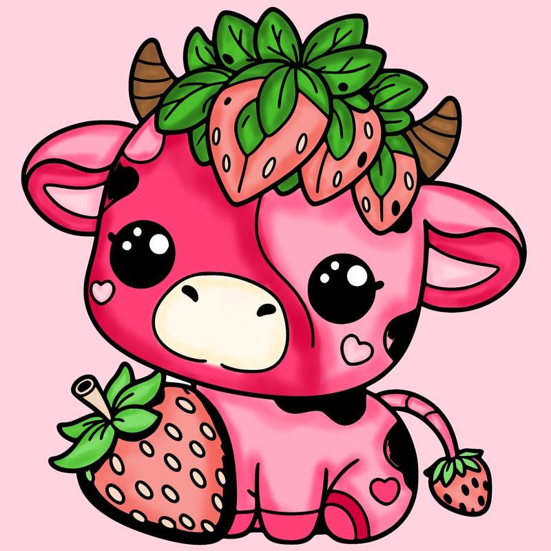 cute strawberry cow