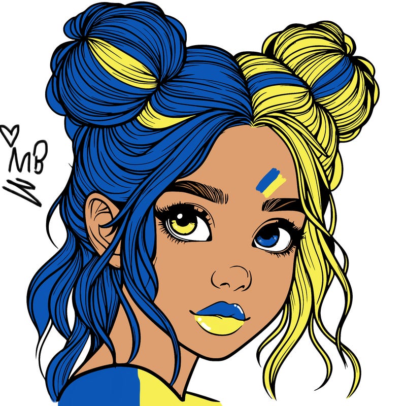 realistic girl with hair buns on her head