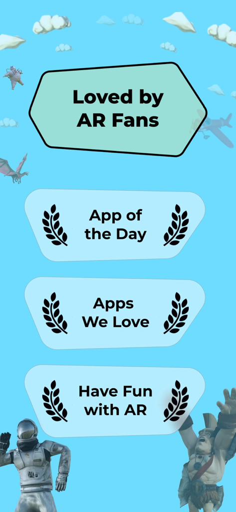 Leo AR Camera app recognition and featured awards badges