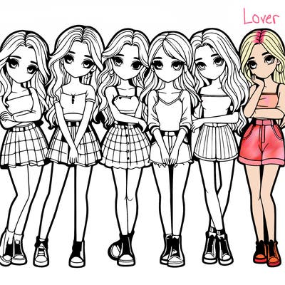 a group of girls realistic