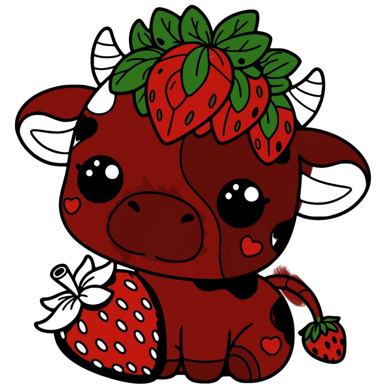 cute strawberry cow