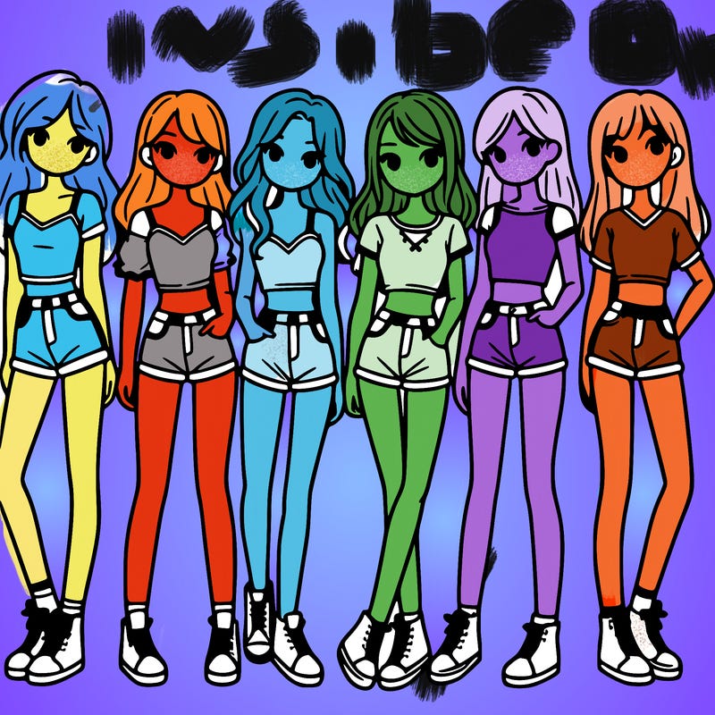 a group of girls wearing crop tops and shorts