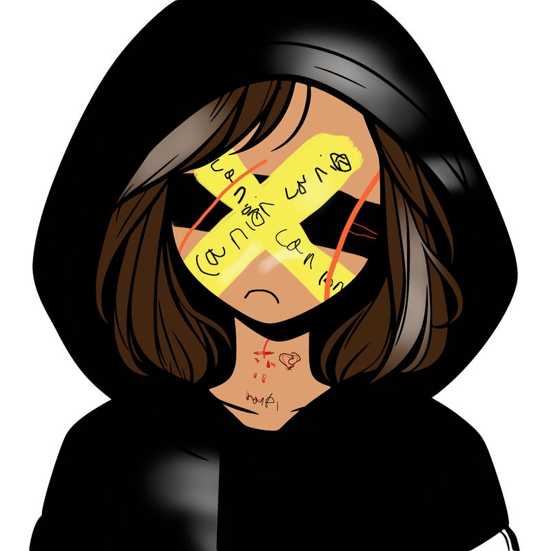 faceless girl in hoodie