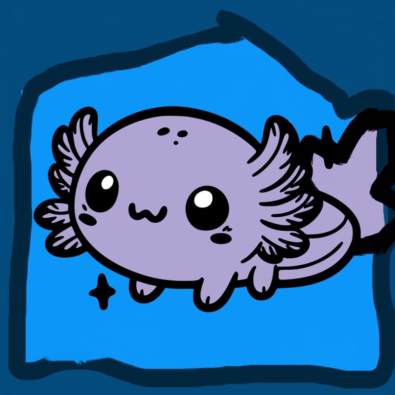 cute easy baby axolotl