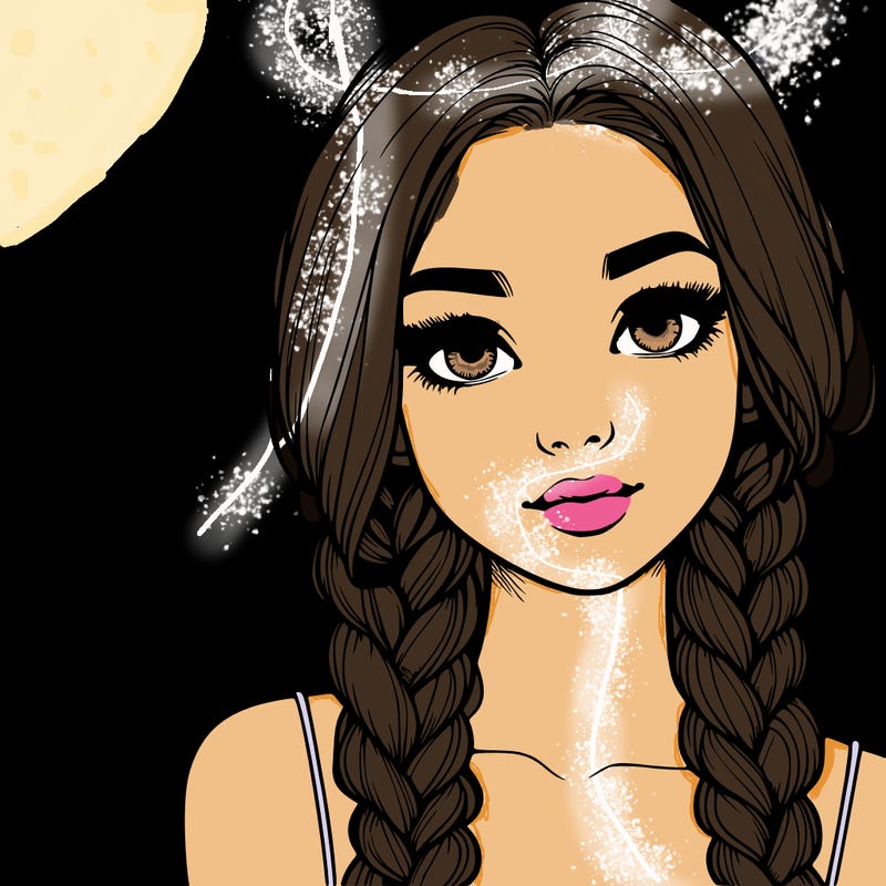 realistic girl with braids