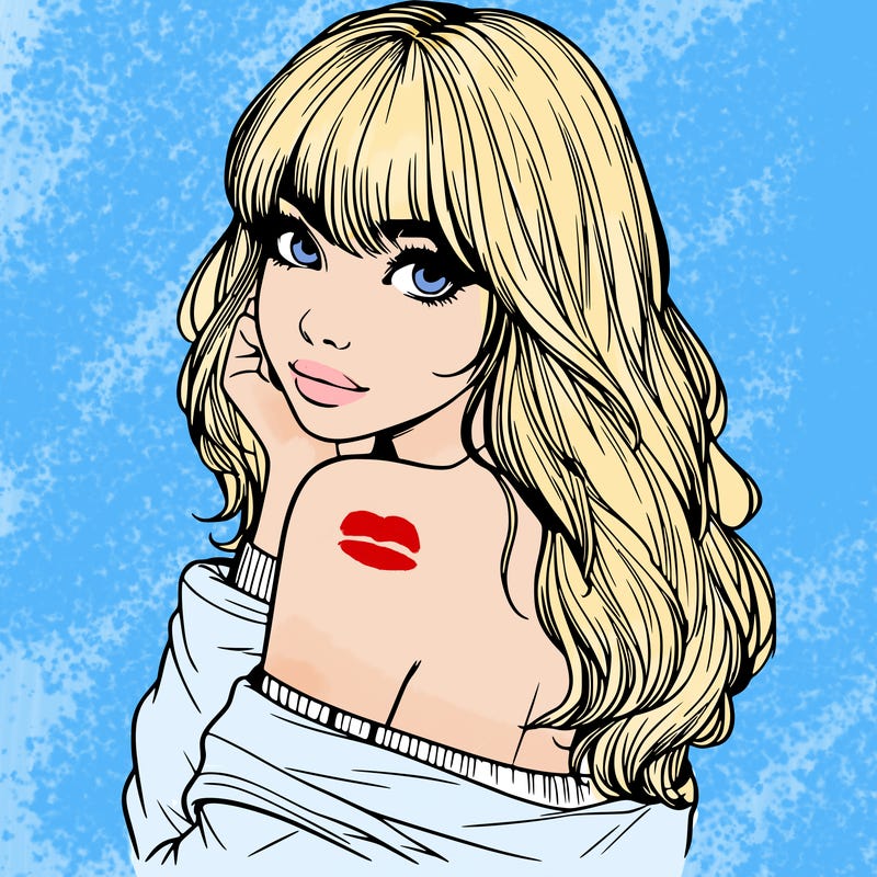 realistic girl with bangs looking over her shoulder