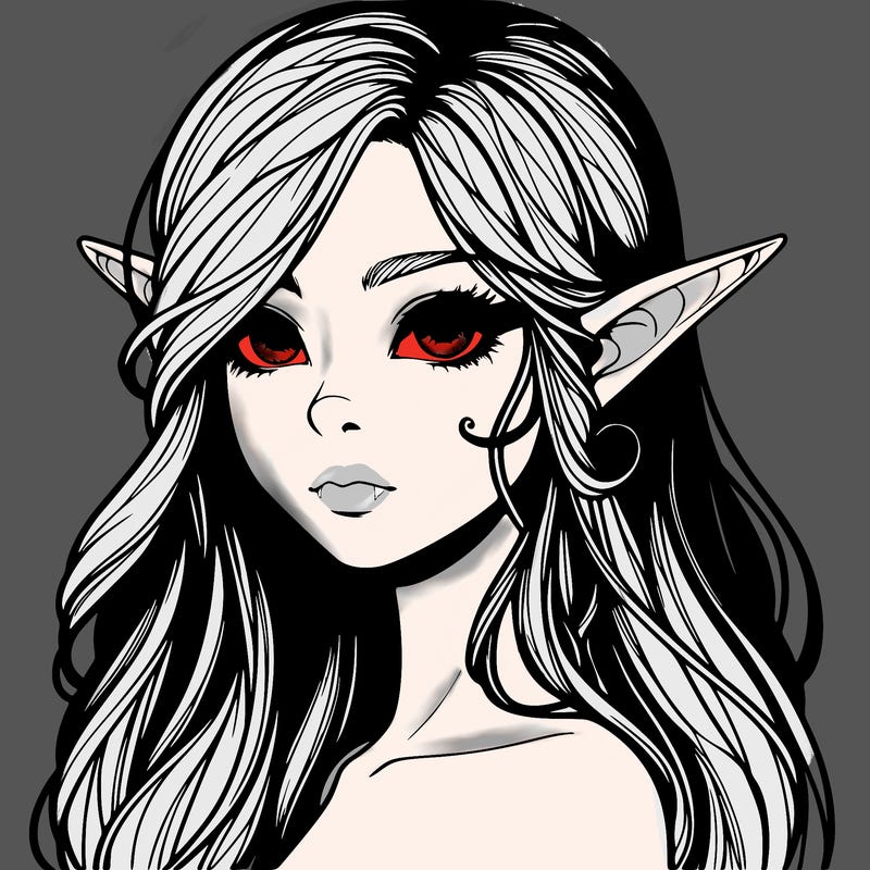 elf girl realistic dark fantasy