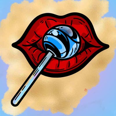 lip with lollipop