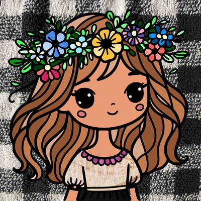 girl with flowers crown