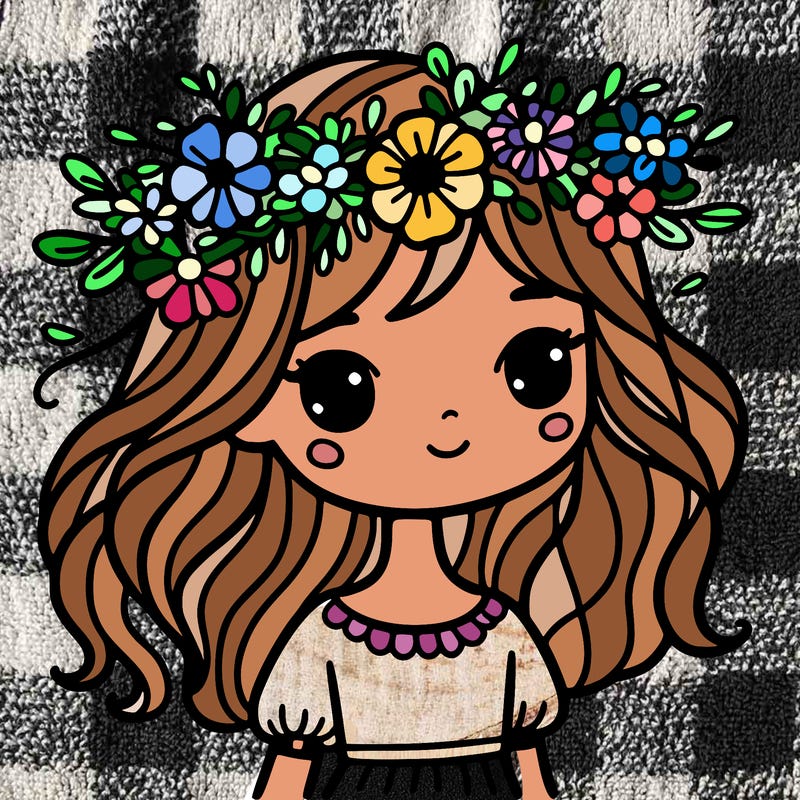 girl with flowers crown