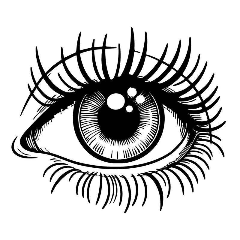 realistic eye without a pupil