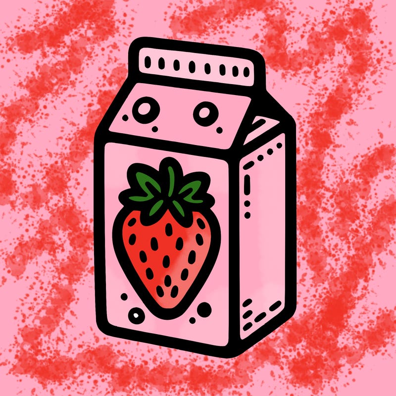 strawberry milk carten