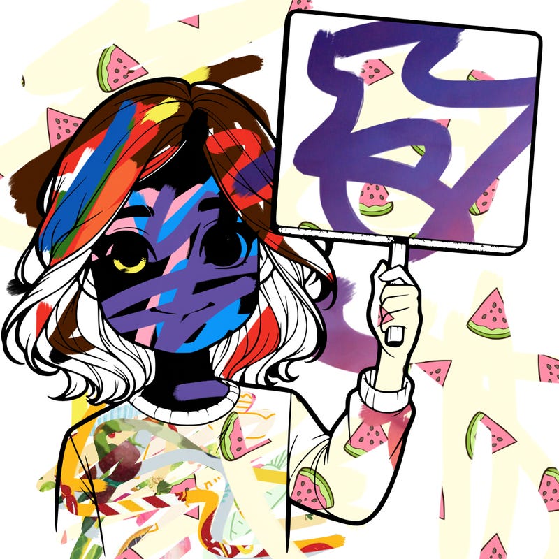realistic girl holding up a sign