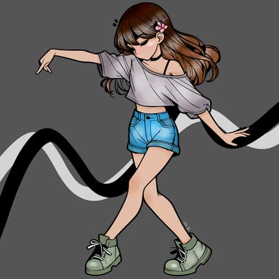 realistic girl danceing