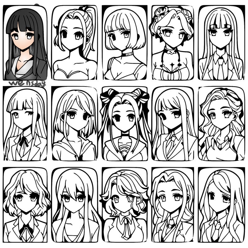 girls that look diffrent anime