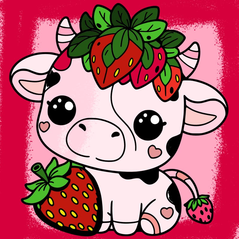cute strawberry cow