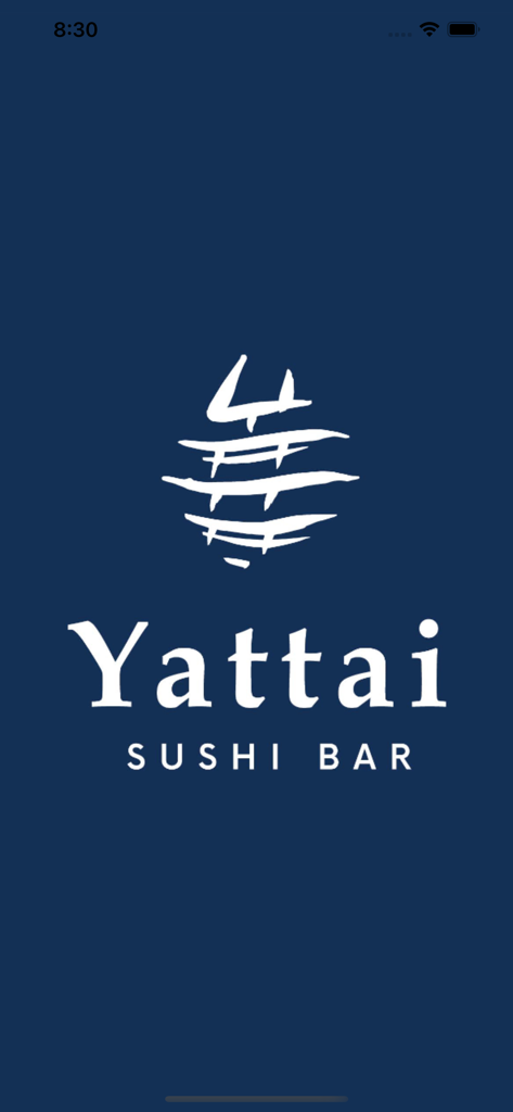 Yattai Sushi Bar - Yattai Sushi Bar app splash screen with logo and brand name