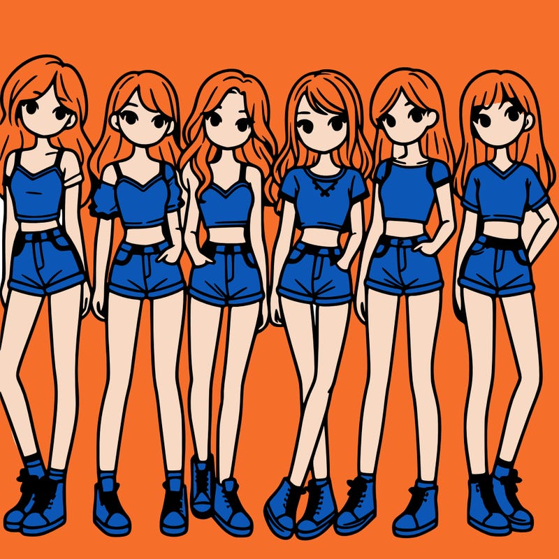 a group of girls wearing crop tops and shorts