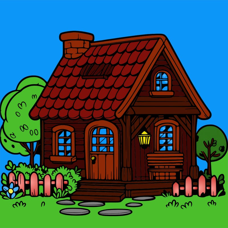 a cute cottage house