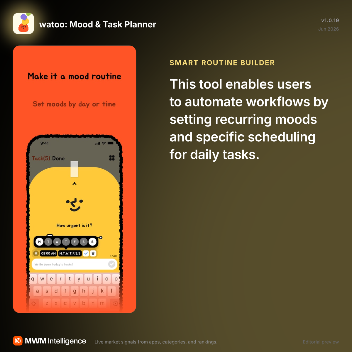 watoo: Mood & Task Planner - Productivity App | MWM