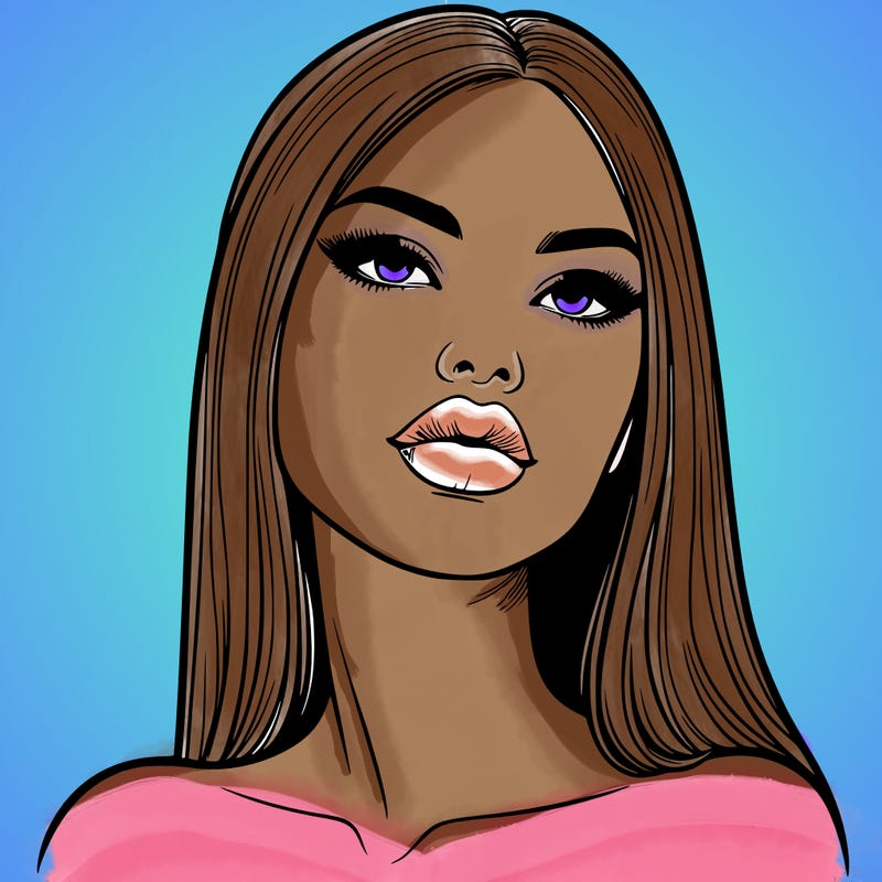 realistic woman with full lips