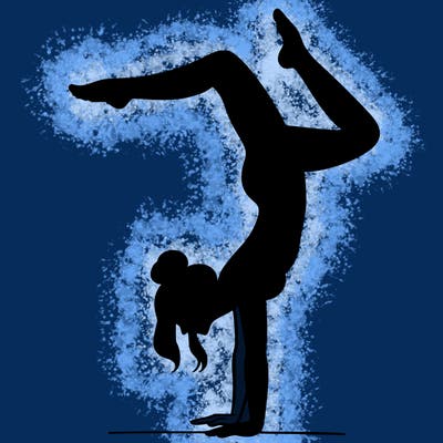 a woman doing a handstand