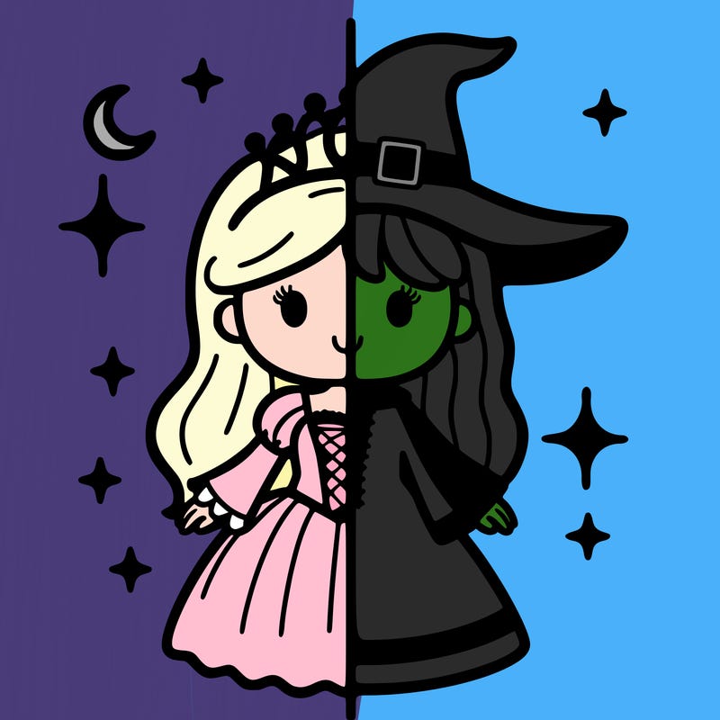 split princess and witch