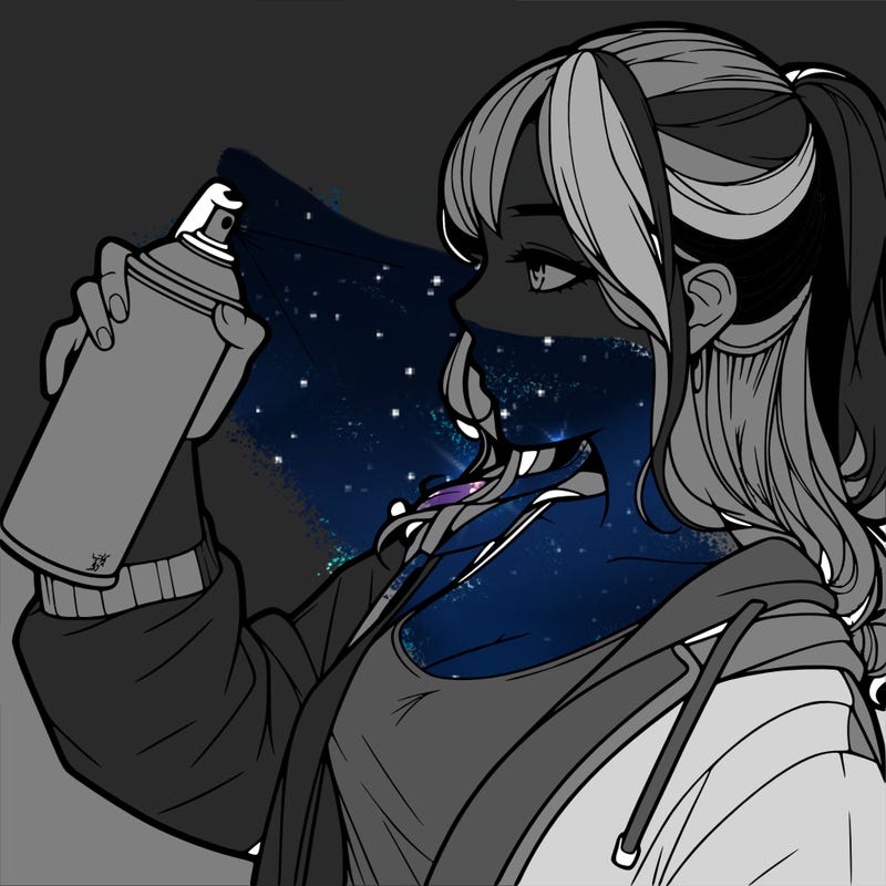 a realistic girl spray, painting