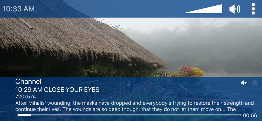 ProgTV - ProgTV app video playback screen showing channel information and player controls
