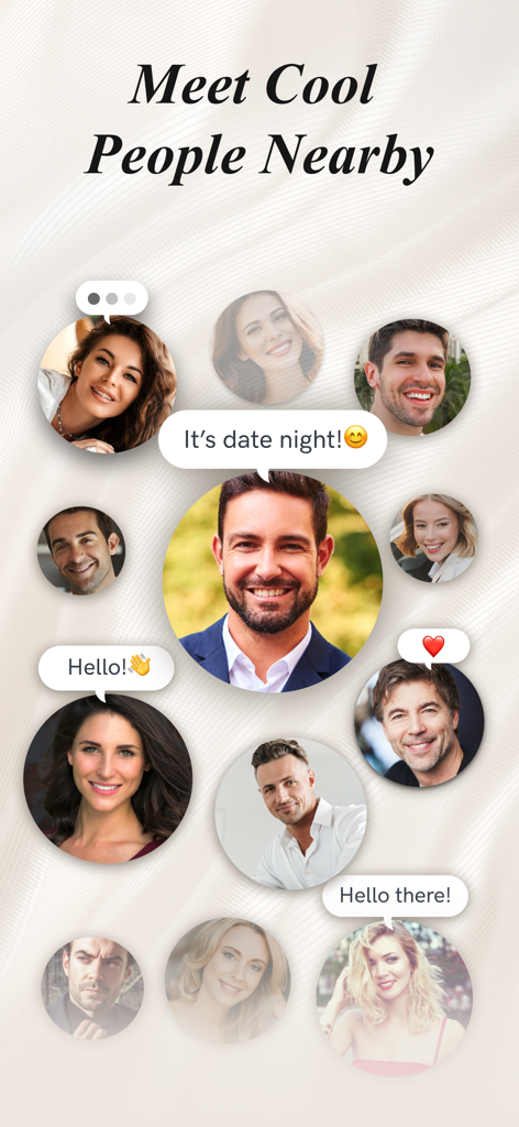 Luxy - Selective Dating App - Interfaz de la aplicación de citas Luxy mostrando perfiles de profesionales de alta calidad cercanos