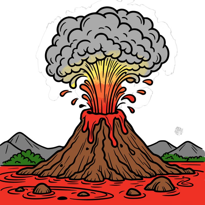 erupting volcano