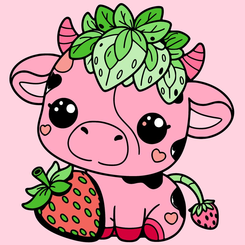 cute strawberry cow