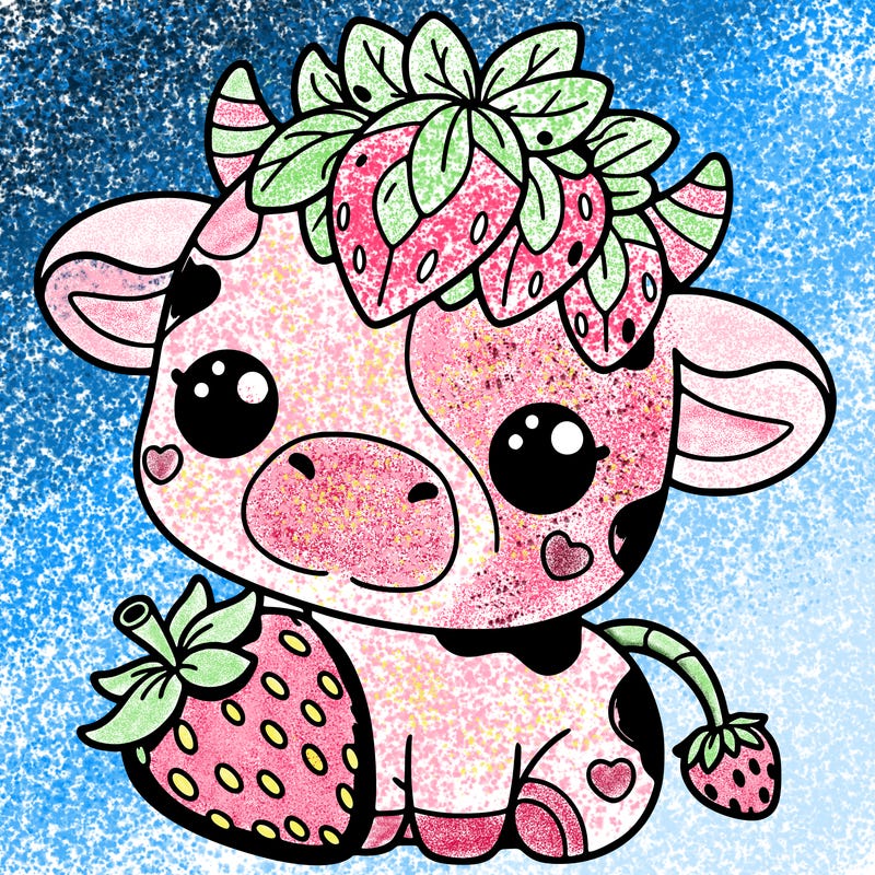 cute strawberry cow