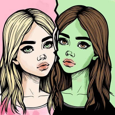 realistic girl split