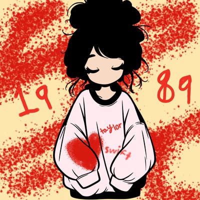 girl with baggy sweatshirt and messy bun