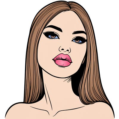 realistic woman with full lips