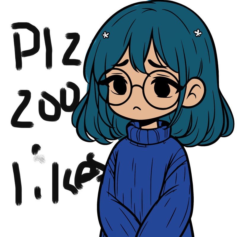 sad girl with glasses in a sweater