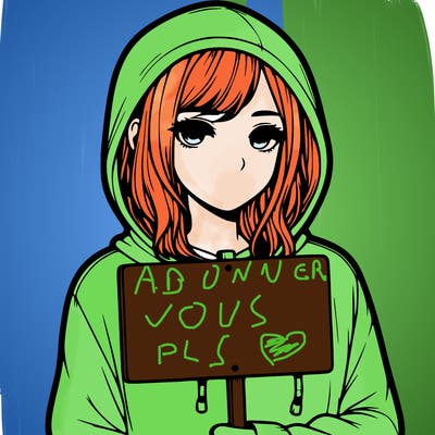 realistic girl with shoulder length hair wearing a hoodie holding a sign