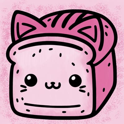 loaf of bread with cat ears and cat face