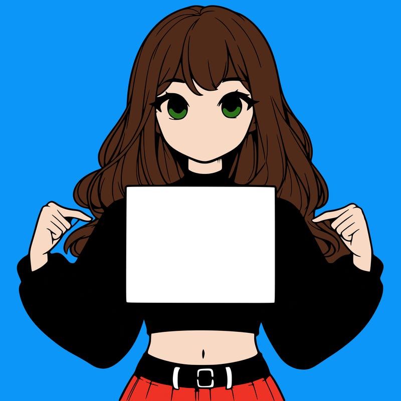 girl holding a blank sign in a long sleeve crop top