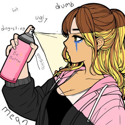 a realistic girl spray, painting