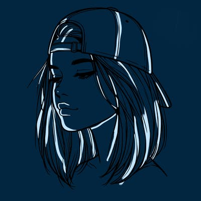 realistic  girl with a backwards hat