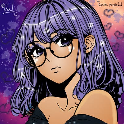 manga woman character with glasses and nice lips