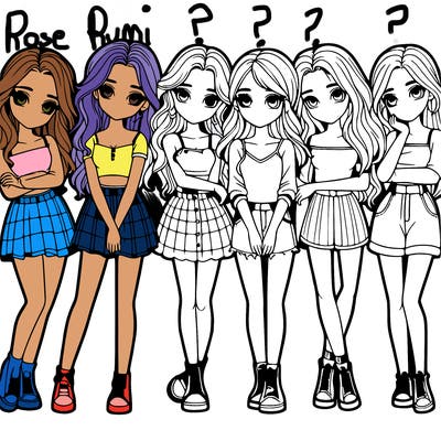 a group of girls realistic