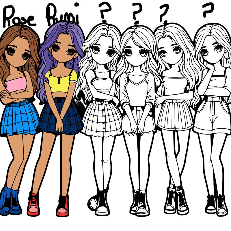 a group of girls realistic